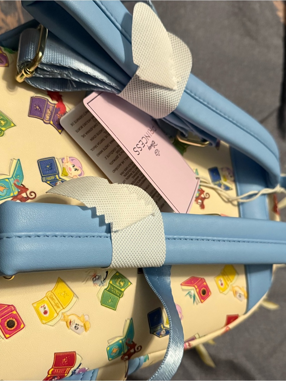 Loungefly Disney Pastel Princess Bookstack Mini Backpack - Cream Multicolor - Picture 2 of 3